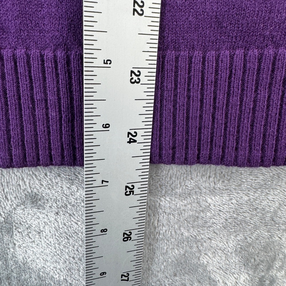 Denim & Co Essentials Purple Sleeveless Sweater Tank Top XXS Crew Neck Knit - Picture 4 of 7